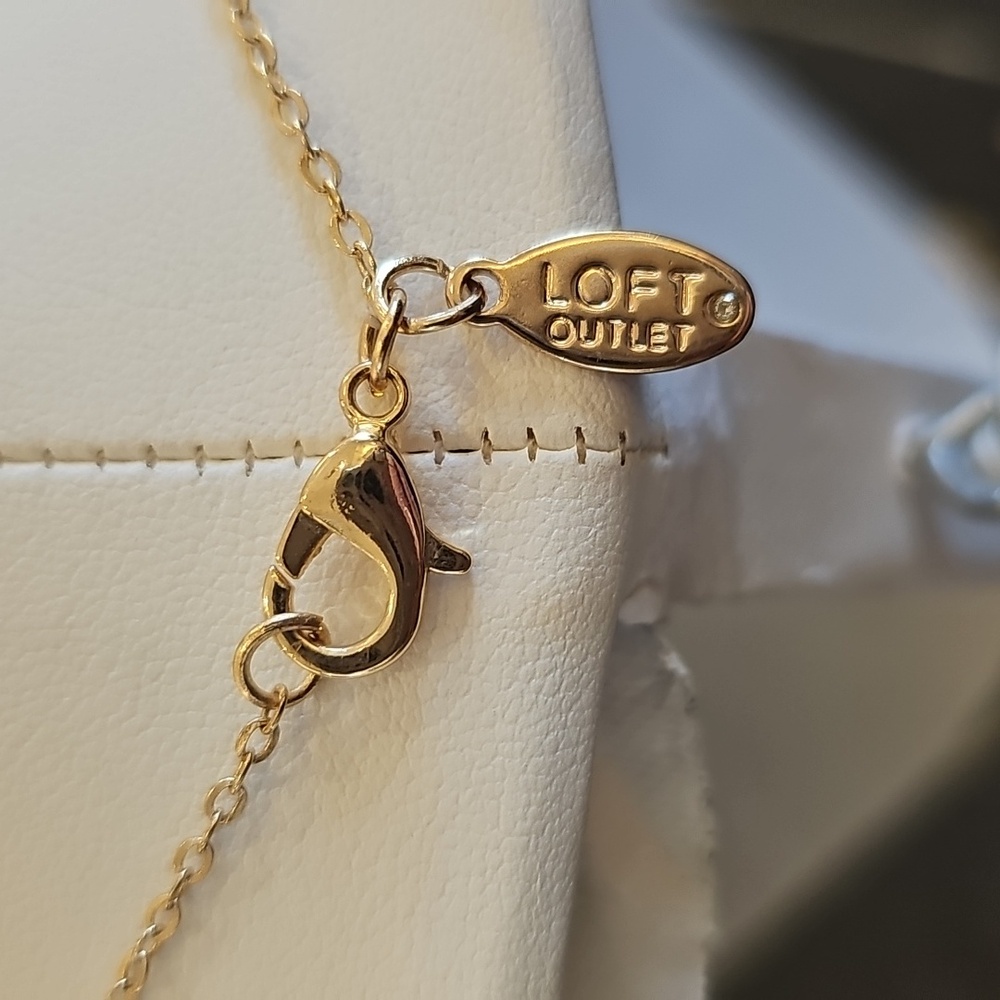 Loft Outlet Gold Necklace with Pink and Purple Accents - Picture 3 of 8